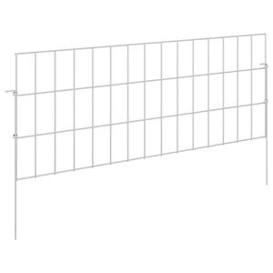 vidaXL Hagefence med spyd 12 stk. 75 x 30 cm Galvanisert st&aring;l S&oslash;lv