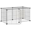 vidaXL Dyrebur 8 paneler med d&oslash;r svart 35x35 cm st&aring;l
