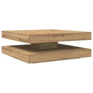 vidaXL Salongbord 360-graders roterbart artisan eik 90x90x34,5 cm
