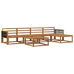 vidaXL Utend&oslash;rs sofa-sett 6 pcs Naturlig Solid akasietre