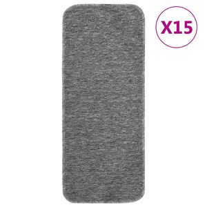 vidaXL Sklisikre trappematter 15 stk 60x25 cm gr&aring; rektangul&aelig;r