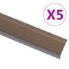 vidaXL Trappeneser L-form 5 stk aluminium 90 cm brun