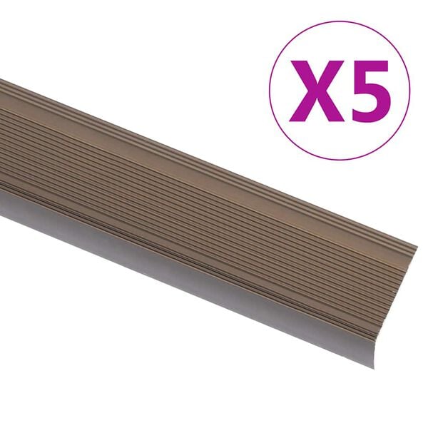 vidaXL Trappeneser L-form 5 stk aluminium 90 cm brun