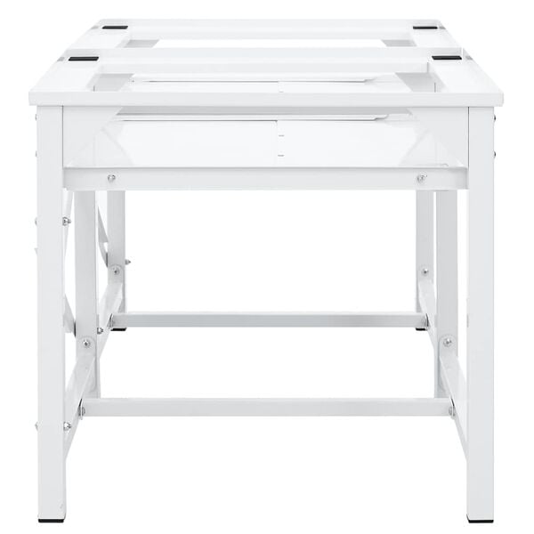 vidaXL Dobbel vaskemaskin sokkel med uttrekkbare hyller hvit