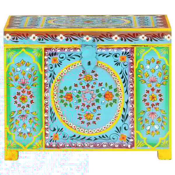 vidaXL H&aring;ndmalt oppbevaringsboks 50x40x40 cm heltre mango