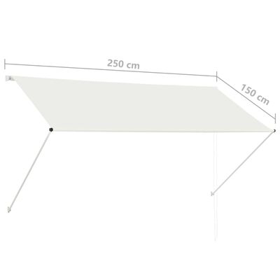 vidaXL Uttrekkbar markise 250x150 cm kremhvit