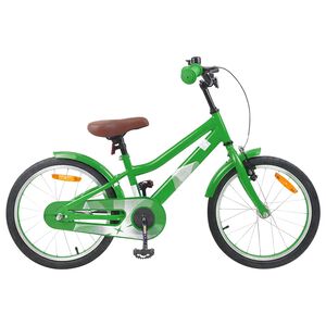 vidaXL Barnesykkel 18 Tommer for 5-7 &aring;r gammel Gr&oslash;nn