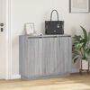 vidaXL LED sideboard med d&oslash;r Gr&aring; Sonoma 90 x 32 x 75 cm Konstruert tre