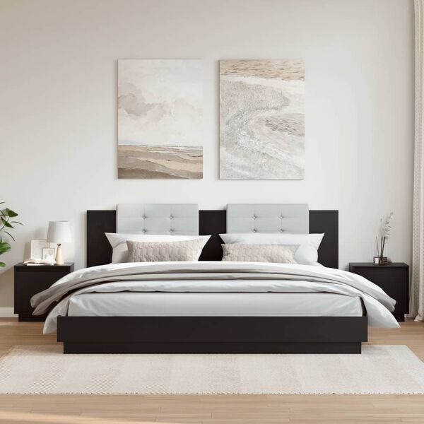 vidaXL Nattbord 2 stk 40x30x40 heltre furu svart