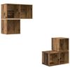 vidaXL TV-benksett Veggmontert 4 pcs Gamle tre Konstruert tre