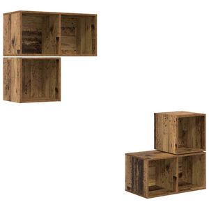 vidaXL TV-benksett Veggmontert 4 pcs Gamle tre Konstruert tre