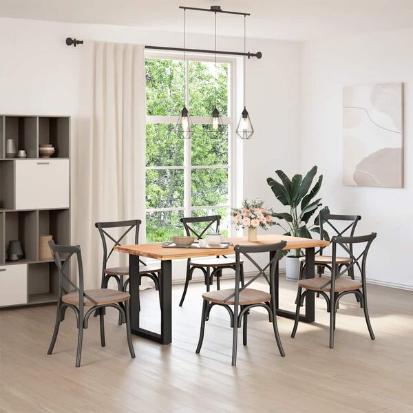 vidaXL Spisebordben U-formet 2 stk svart 60 x (72-73) cm stål