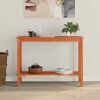 vidaXL Konsollbord med hylle VoksBrun 110 x 40 x 80 cm Massiv furu