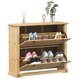 vidaXL Skoskap Corona 99x32x85 cm heltre furu
