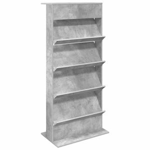 vidaXL Magasinreol Betonggr&aring; 70 x 41 x 156 cm Konstruert tre