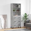 vidaXL Highboard betonggr&aring; 69,5x34x180 cm konstruert tre