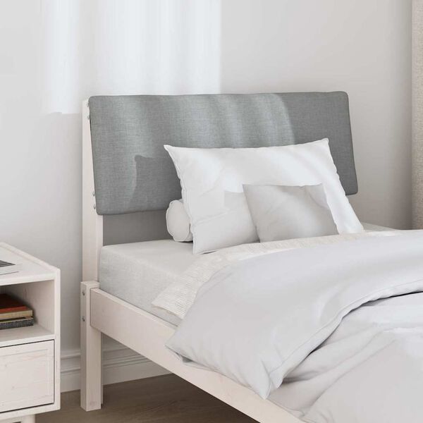 vidaXL Polstret sengegavl Lysegrå 80 cm Massiv furu