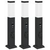 vidaXL Pullertlamper med sensor og stikkontakt 3 stk 50 cm svart IP44