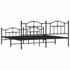 vidaXL Sengeramme i metall med hode- og fotgavl svart 193x203 cm