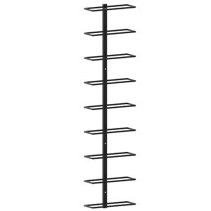 vidaXL Veggmontert vinstativ for 9 flasker svart jern