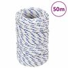 vidaXL B&aring;ttau hvit 2 mm 50 m polypropylen