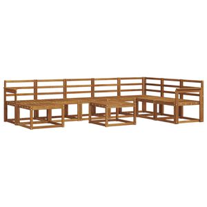 vidaXL Utend&oslash;rs sofa-sett 9 pcs Naturlig Solid akasietre