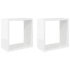 vidaXL Vegghyller kubeformet 2 stk h&oslash;yglans hvit 30x15x30 cm