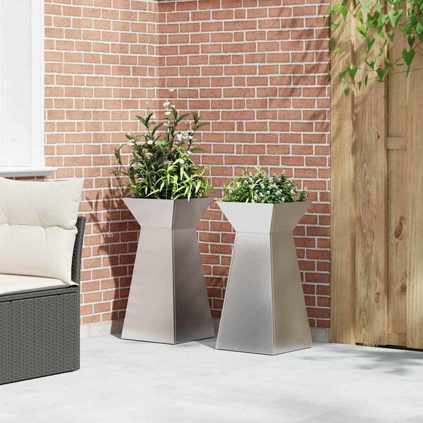 vidaXL S&oslash;yleplanter 2 pcs s&oslash;lv 35 x 35 x 73 cm