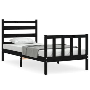 vidaXL Sengeramme med hodegavl svart small single heltre