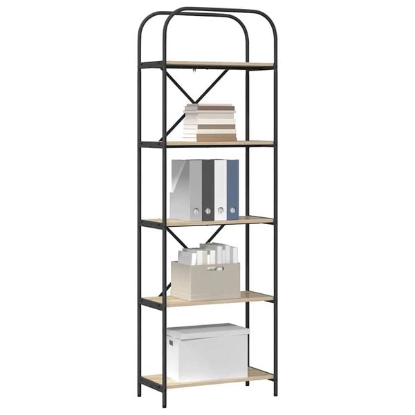 vidaXL Bokhylle Sonoma eik 60 x 30 x 183 cm Konstruert tre