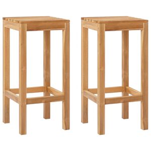 vidaXL Barstol 2 stk. Naturlig Massivt Teaktre