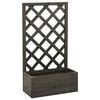 vidaXL Blomsterkasse med espalier gr&aring; 50x25x90 cm heltre gran