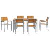 vidaXL Hage Spisegruppe 7 pcs Gr&aring; Solid akasietre