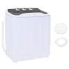 vidaXL Mini vaskemaskin med tvillingtub 3,6 kg Svart og Hvit