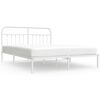 vidaXL Sengeramme i metall med sengegavl hvit 160x200 cm
