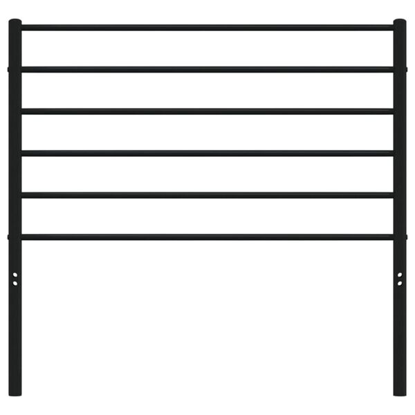 vidaXL Utskiftbar sengegavl i metall svart 75 cm