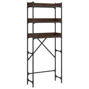 vidaXL Vaskemaskinhylle brun eik 67x25x163 cm sponplate