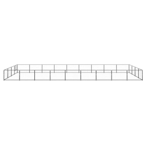 vidaXL Hundeg&aring;rd svart 36 m&sup2; st&aring;l