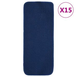 vidaXL Sklisikre trappematter 15 stk 60x25 cm marinebl&aring; rektangul&aelig;r