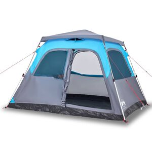 vidaXL Kuppeltelt for camping 6 personer bl&aring; hurtigutl&oslash;ser