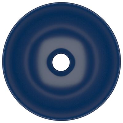 vidaXL Baderomsservant keramisk mørkeblå rund