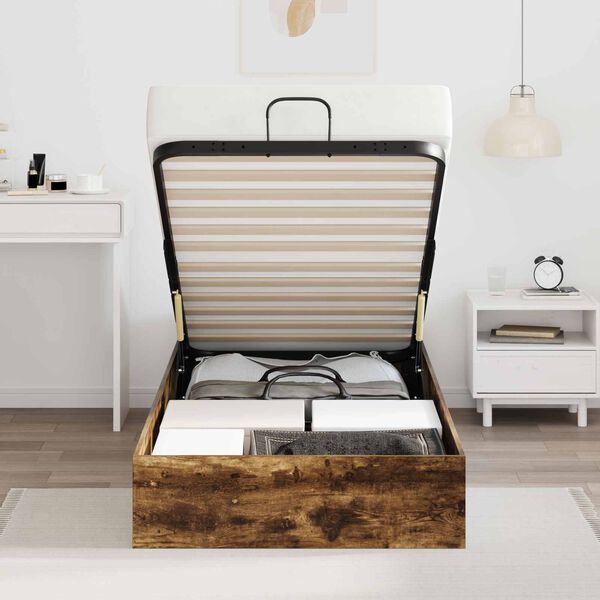 vidaXL Ottoman sengeramme R&oslash;kt eik 193 x 120 x 25 cm Sponplate