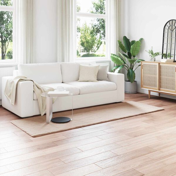 vidaXL Kunstpels Kanin Teppe Olite Gråbrun 80 x 250 cm Polyester