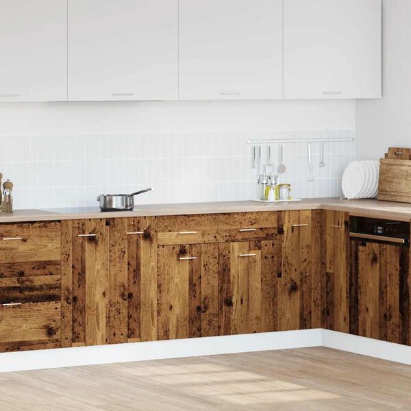 vidaXL Bunnskap med skuff "Lyon" gammelt tre 80x46x81,5 cm