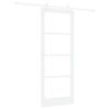 vidaXL Skyved&oslash;r 83 x 211 cm Massivt furutre og glass Hvit