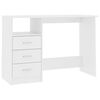 vidaXL Skrivebord med skuffer hvit 110x50x76 cm sponplate
