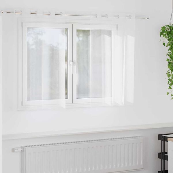 vidaXL Voile Gardin med gardiner 2 pcs Hvit 140 x 140 cm Polyester