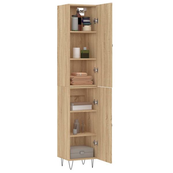 vidaXL Highboard sonoma eik 34,5x34x180 cm konstruert tre