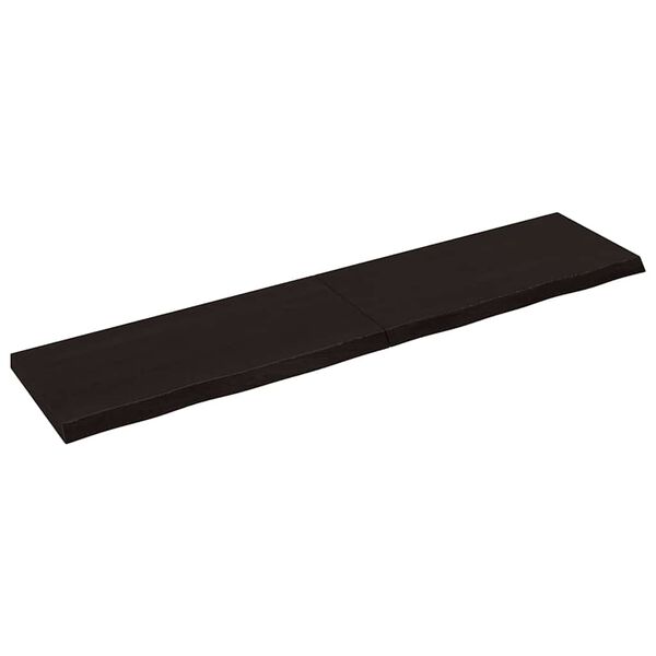 vidaXL Benkeplate til bad mørkebrun 220x50x(2-6) cm behandlet heltre