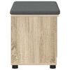 vidaXL Gangbenk med pute Ensfarget Sonoma eik 60 x 38 x 46 cm